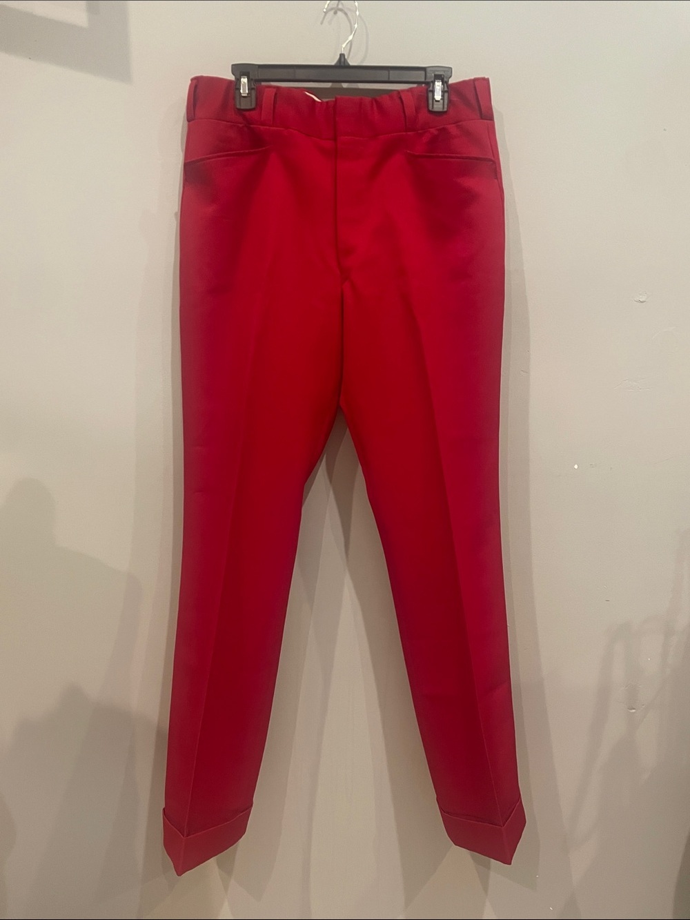 Classic Red Dress Pants vintage cuffed